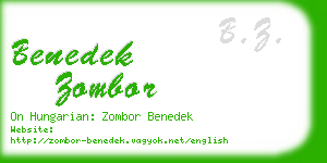 benedek zombor business card